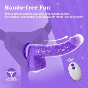 tracy's dog thrusting dildo vibrator, 9.25" realistic g spot stimulator, heating, 5 thrusting swinging & 7 vibration modes, soft silicone, suction cup, remote control, adult sex toys for women couple